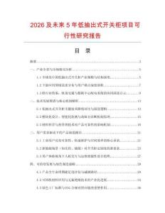 2026及未來5年低抽出式開關柜項目可行性研究報告