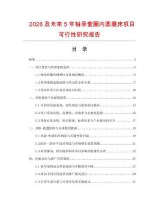 2026及未來(lái)5年軸承套圈內(nèi)圓磨床項(xiàng)目可行性研究報(bào)告