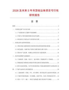 2026及未來5年吊頂收邊條項目可行性研究報告