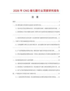 2026年CNG催化器行業(yè)深度研究報告