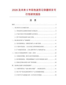2026及未來5年彩色波形記錄器項目可行性研究報告