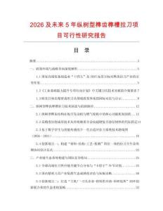 2026及未來5年縱樹型榫齒榫槽拉刀項目可行性研究報告