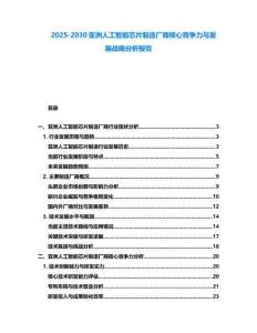 2025-2030亞洲人工智能芯片制造廠商核心競爭力與發(fā)展戰(zhàn)略分析報(bào)告