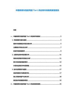 中國商用車智能駕駛Tier1供應(yīng)商市場格局重塑報(bào)告