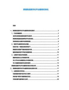 跨境物流數(shù)字化平臺(tái)服務(wù)標(biāo)準(zhǔn)化