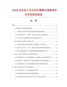 2026及未來5年水性環(huán)氧罩光清漆項(xiàng)目可行性研究報(bào)告