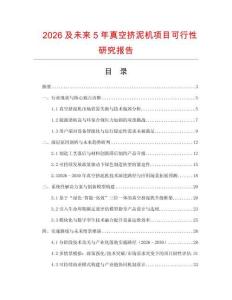 2026及未來(lái)5年真空擠泥機(jī)項(xiàng)目可行性研究報(bào)告