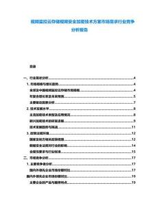 視頻監(jiān)控云存儲(chǔ)視頻安全加密技術(shù)方案市場(chǎng)需求行業(yè)競(jìng)爭(zhēng)分析報(bào)告