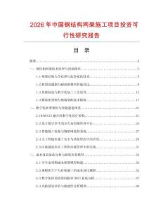 2026年中國鋼結(jié)構(gòu)網(wǎng)架施工項目投資可行性研究報告
