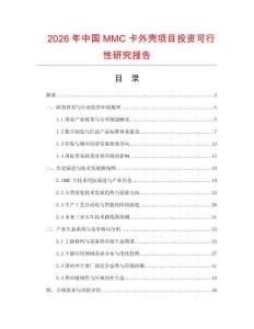 2026年中國(guó)MMC卡外殼項(xiàng)目投資可行性研究報(bào)告
