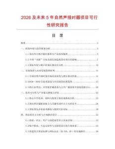 2026及未來5年自然聲報時器項目可行性研究報告
