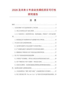 2026及未來5年自動充填機項目可行性研究報告