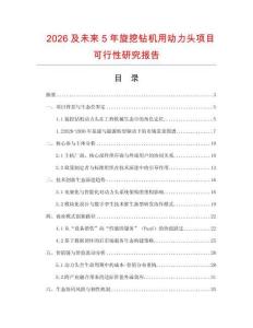 2026及未來5年旋挖鉆機用動力頭項目可行性研究報告