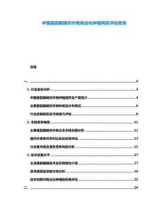 中國基因編輯農(nóng)作物商業(yè)化種植風(fēng)險評估報告