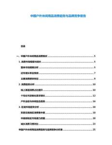 中國戶外休閑用品消費趨勢與品牌競爭報告