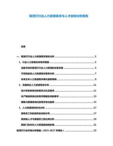吸頂燈行業人力資源需求與人才結構分析報告