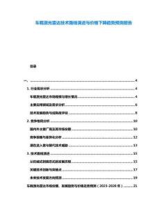 車(chē)載激光雷達(dá)技術(shù)路線演進(jìn)與價(jià)格下降趨勢(shì)預(yù)測(cè)報(bào)告