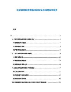 工業互聯網應用領域市場現狀及未來趨勢研究報告