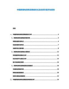 中國跨境電商物流網(wǎng)絡(luò)優(yōu)化及投資價值評估報告