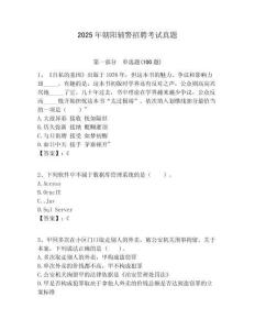 2025年朝陽(yáng)輔警招聘考試真題附答案詳解（培優(yōu)b卷）