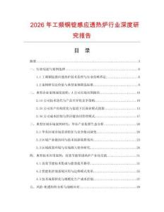 2026年工頻銅錠感應(yīng)透熱爐行業(yè)深度研究報(bào)告