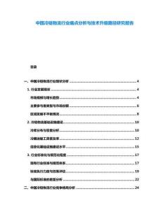 中國(guó)冷鏈物流行業(yè)痛點(diǎn)分析與技術(shù)升級(jí)路徑研究報(bào)告