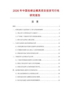 2026年中國柱修邊模具項目投資可行性研究報告