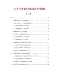 2026年厚暖褲行業深度研究報告