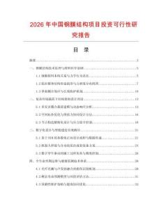 2026年中國(guó)鋼膜結(jié)構(gòu)項(xiàng)目投資可行性研究報(bào)告