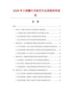 2026年三相疊片式鐵芯行業深度研究報告