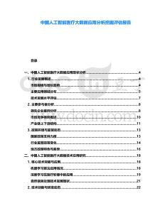 中國人工智能醫(yī)療大數(shù)據(jù)應(yīng)用分析挖掘評估報告