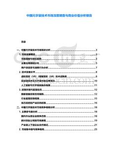 中国元宇宙技术市场深度调查与商业价值分析报告