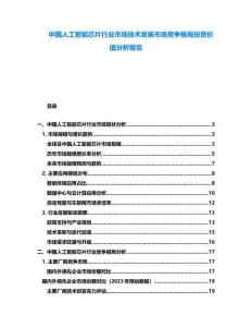 中國人工智能芯片行業(yè)市場技術(shù)發(fā)展市場競爭格局投資價值分析報告