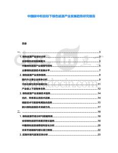 中國(guó)碳中和目標(biāo)下綠色能源產(chǎn)業(yè)發(fā)展趨勢(shì)研究報(bào)告