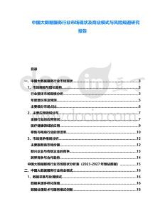 中國大數(shù)據(jù)服務行業(yè)市場現(xiàn)狀及商業(yè)模式與風險規(guī)避研究報告