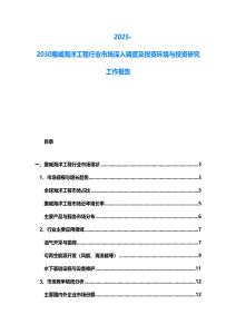 2025-2030挪威海洋工程行業(yè)市場深入調(diào)查及投資環(huán)境與投資研究工作報告