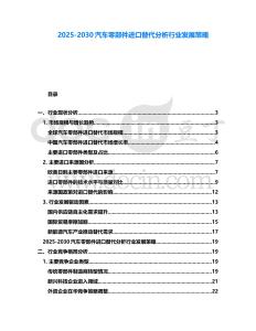 2025-2030汽車(chē)零部件進(jìn)口替代分析行業(yè)發(fā)展策略