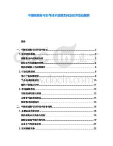 中國碳捕集與封存技術(shù)政策支持及經(jīng)濟效益報告