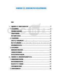 中國母嬰KOL營銷效果評估與優(yōu)化策略報告