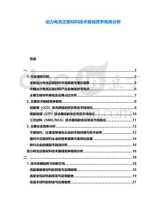 動(dòng)力電池正極材料技術(shù)路線競爭格局分析