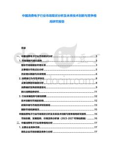 中國消費電子行業(yè)市場現(xiàn)狀分析及未來技術(shù)創(chuàng)新與競爭格局研究報告
