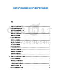 中國(guó)工業(yè)氣體市場(chǎng)格局與特種氣體國(guó)產(chǎn)替代機(jī)會(huì)報(bào)告