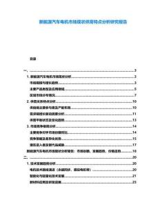 新能源汽車電機市場現狀供需特點分析研究報告