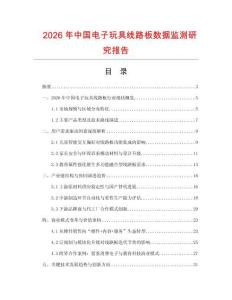 2026年中國電子玩具線路板數據監測研究報告