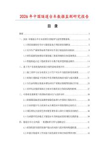 2026年中國隧道臺車數據監測研究報告