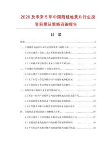 2026及未來5年中國附桂地黃片行業投資前景及策略咨詢報告