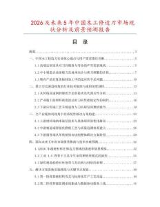 2026及未來5年中國木工修邊刀市場現(xiàn)狀分析及前景預測報告