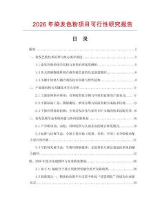 2026年染發色粉項目可行性研究報告