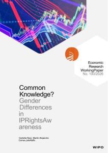 wipo -常識 知識產(chǎn)權意識中的性別差異 Common Knowledge  Gender Differences in IP Rights Awareness
