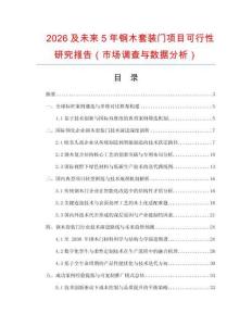 2026及未來5年鋼木套裝門項目可行性研究報告（市場調查與數(shù)據(jù)分析）